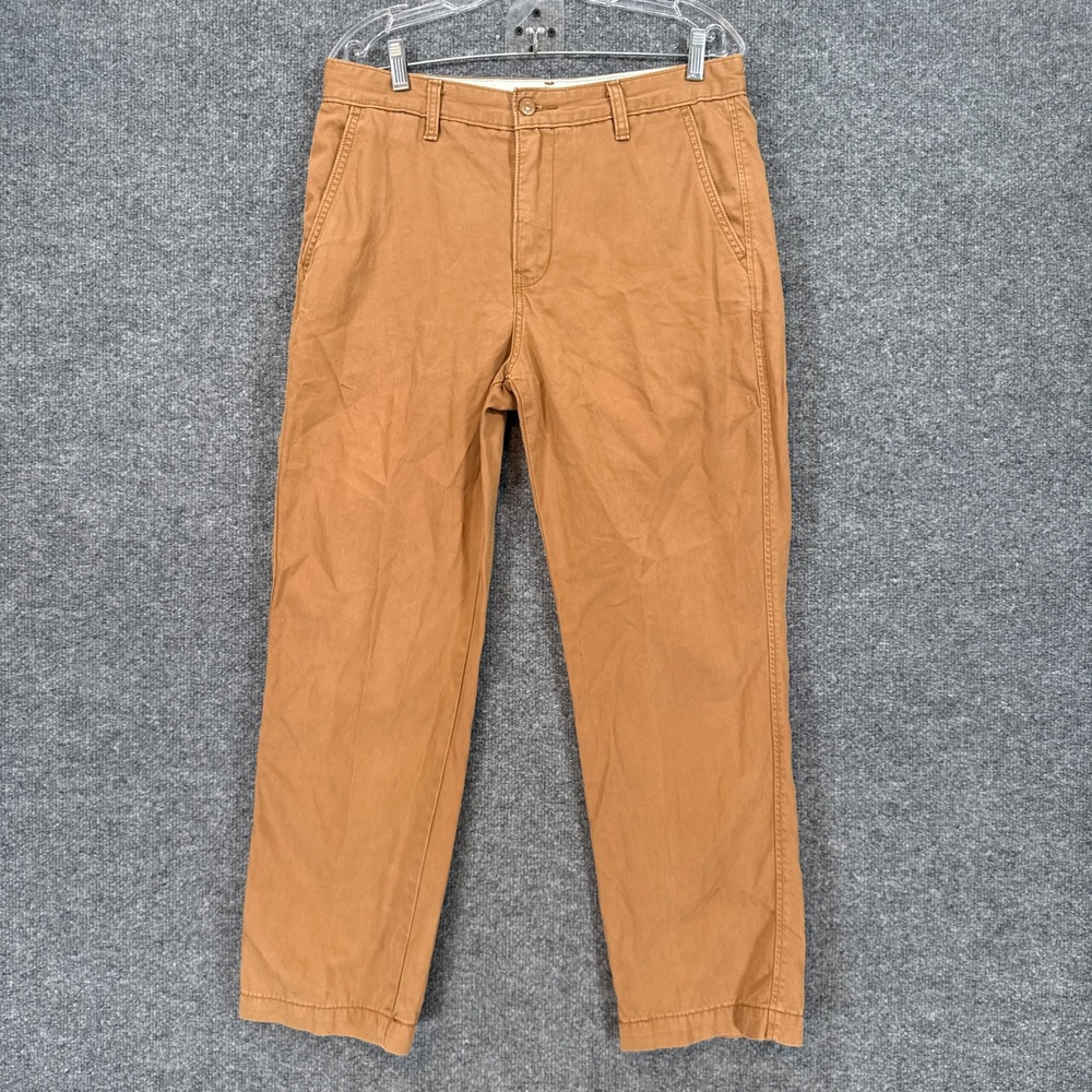 Levis XX Chino Pants Mens 32x27 Brown Straight Leg Twill Casual Trousers Work